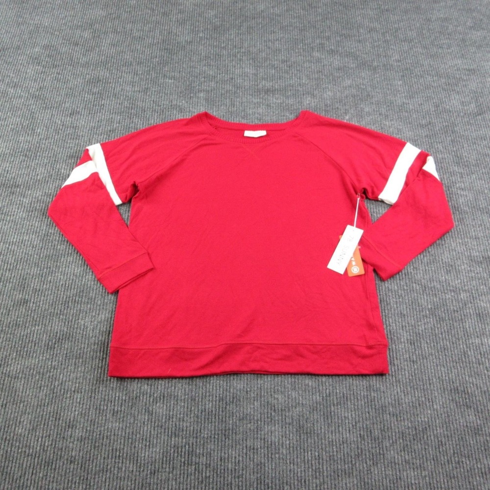 78&SUNNY Sweater Pullover Womens XL Red Shoreline Varsity Cozy Top NWT